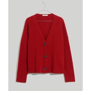 MADEWELL Cameron Ribbed Cardigan Sweater in Coziest Yarn MC038 // S